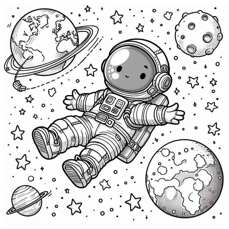 Desenho de Astronauta Desenho Colorir Imprimir 11