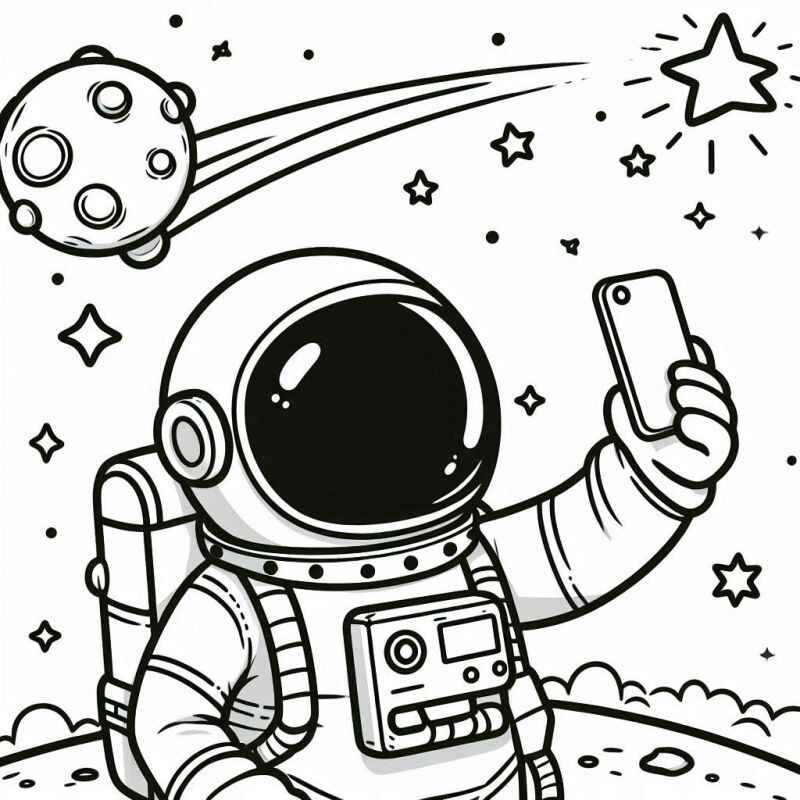 Desenho de Astronauta Desenho Colorir Imprimir 12