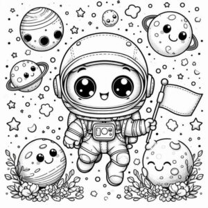 Desenho de Astronauta Desenho Colorir Imprimir 13