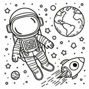 Desenho de Astronauta Desenho Colorir Imprimir 14