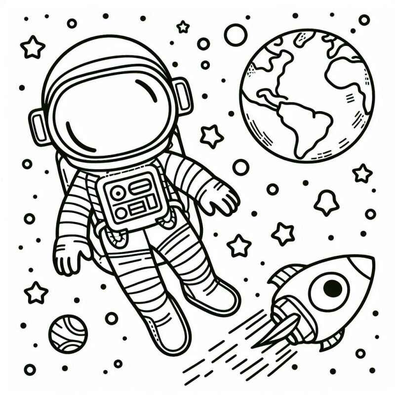 Desenho de Astronauta Desenho Colorir Imprimir 14