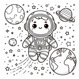 Desenho de Astronauta Desenho Colorir Imprimir 15