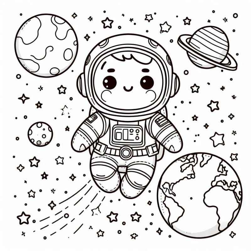 Desenho de Astronauta Desenho Colorir Imprimir 15