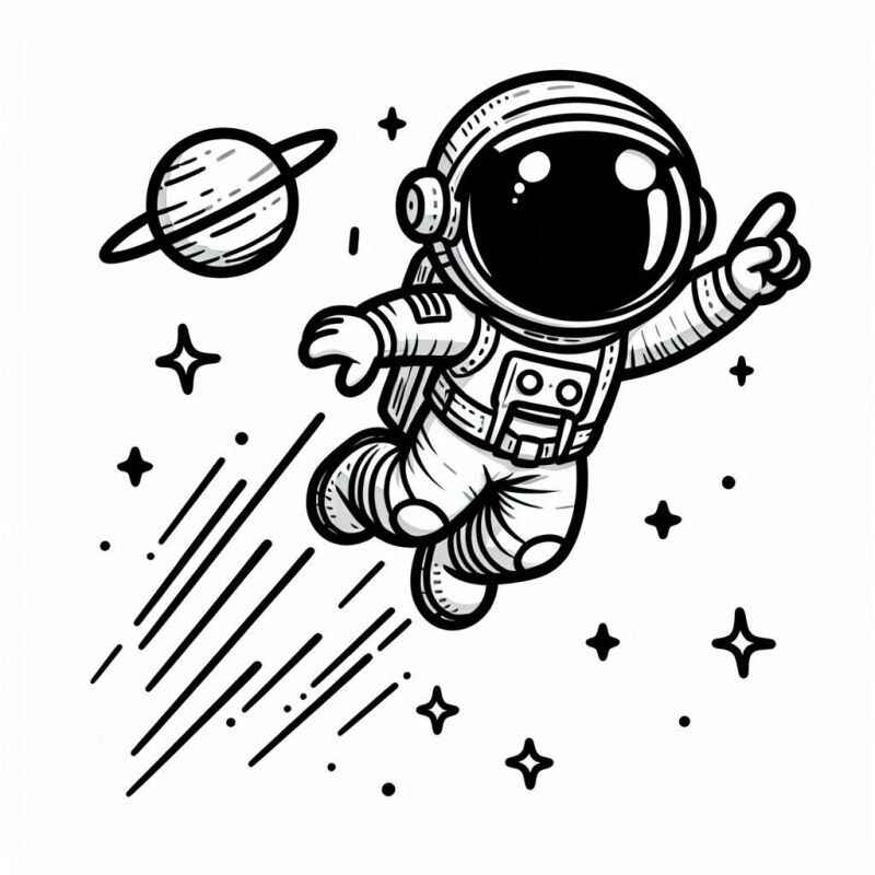 Desenho de Astronauta Desenho Colorir Imprimir 16