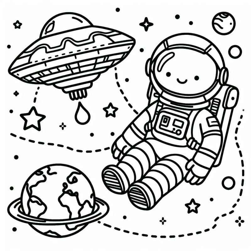 Desenho de Astronauta Desenho Colorir Imprimir 18