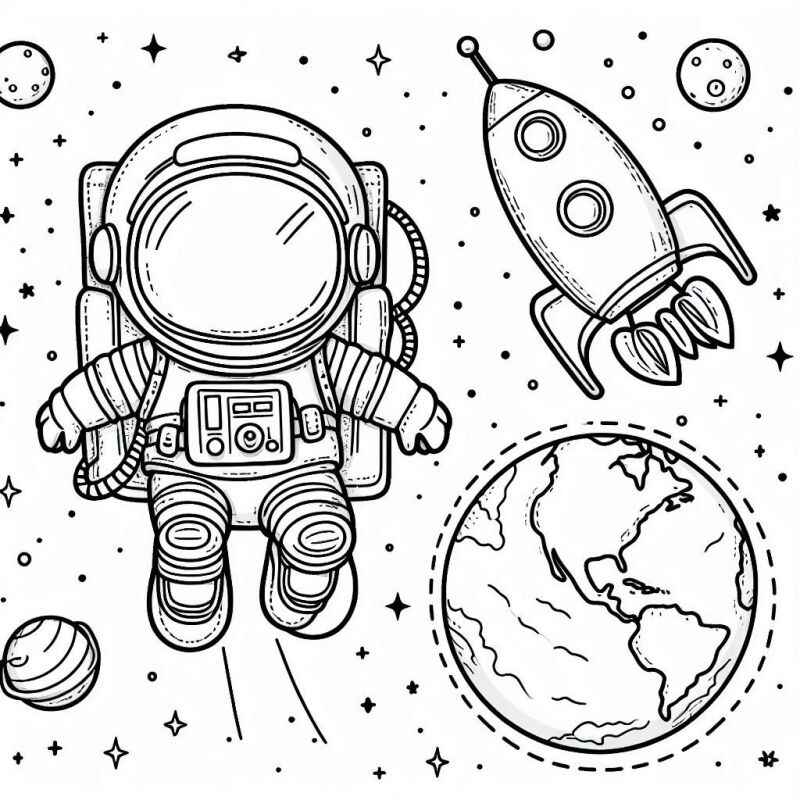 Desenho de Astronauta Desenho Colorir Imprimir 22