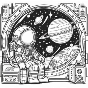 Desenho de Astronauta Desenho Colorir Imprimir 24