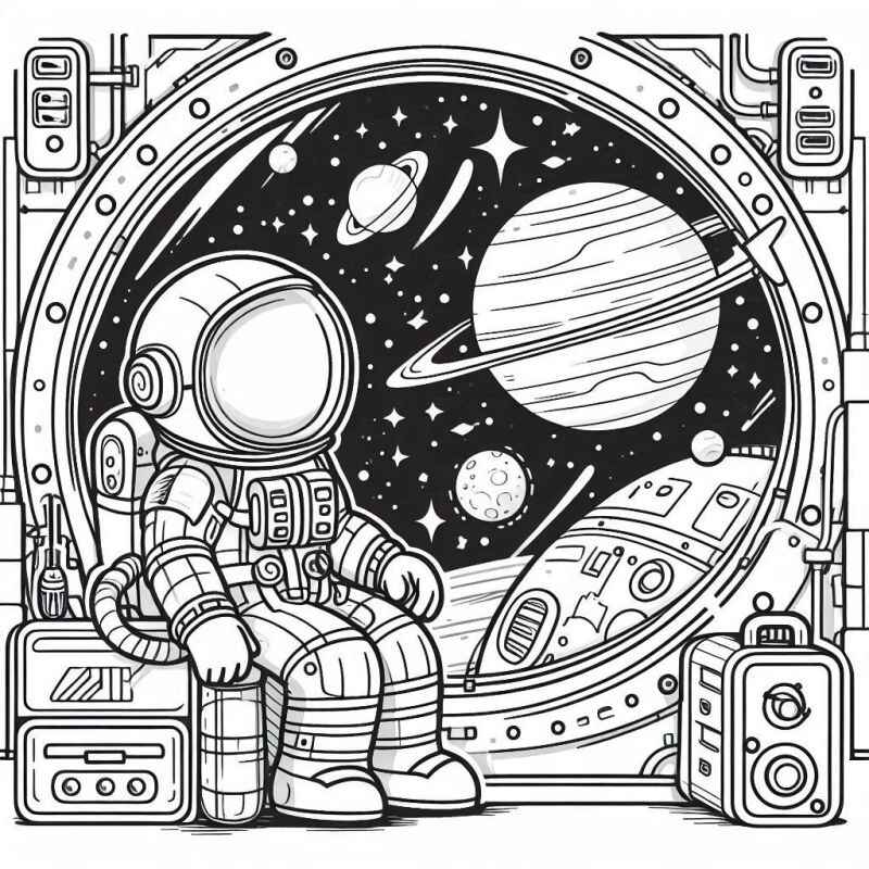 Desenho de Astronauta Desenho Colorir Imprimir 24
