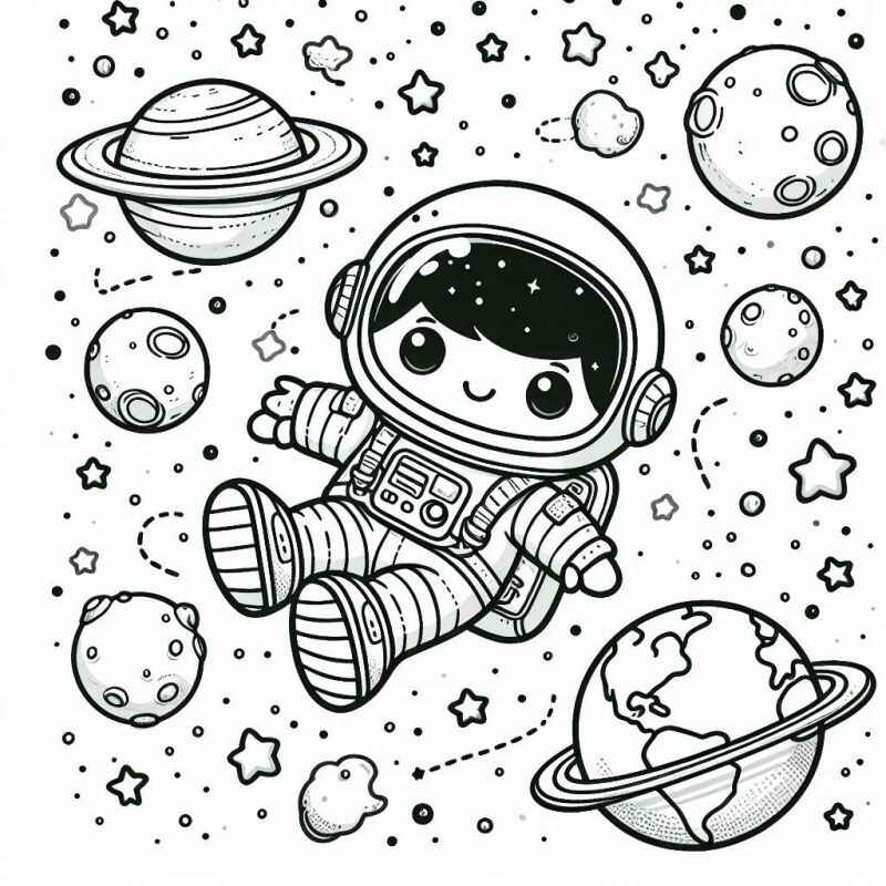 Desenho de Astronauta Desenho Colorir Imprimir 53