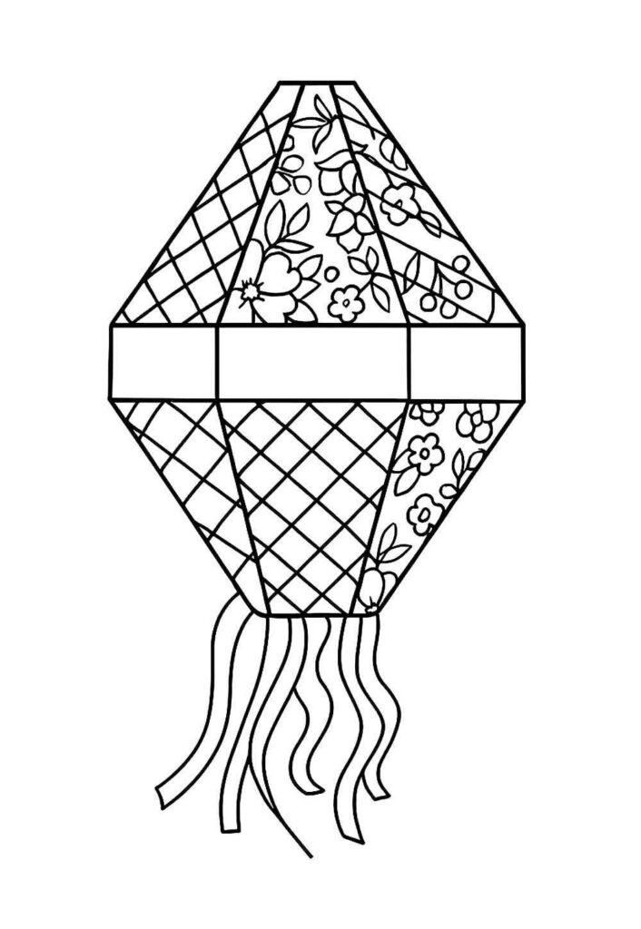 Desenhos de Balão Junino para Imprimir e Colorir