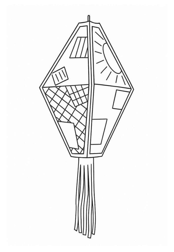 Desenhos de Balão Junino para Imprimir e Colorir