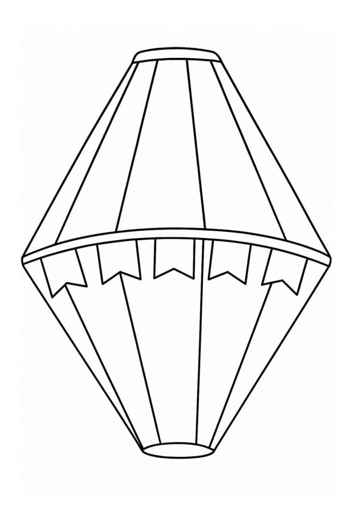 Desenhos de Balão Junino para Imprimir e Colorir