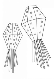 Desenho de Balao Junino Desenho Colorir Imprimir 16