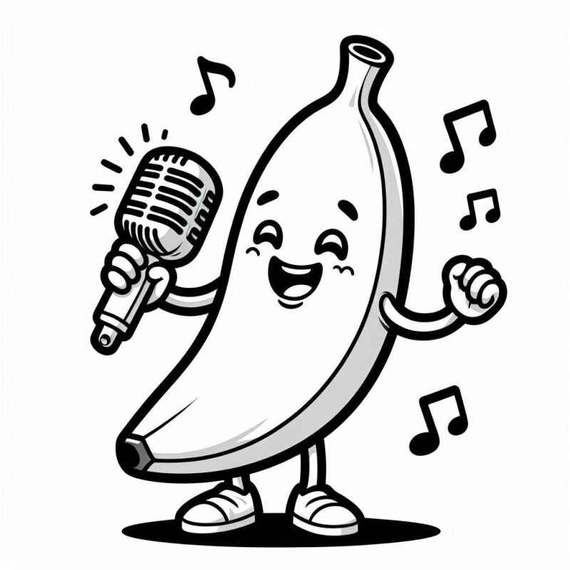 Desenho de Banana Desenho Colorir Imprimir 03