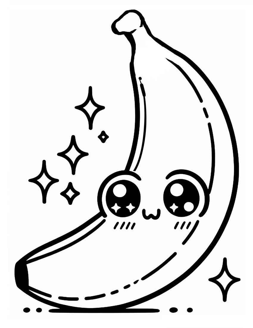 Desenho de Banana Desenho Colorir Imprimir 07