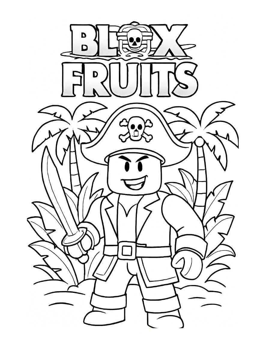 Desenho de Blox Fruits Desenho Colorir Imprimir 02