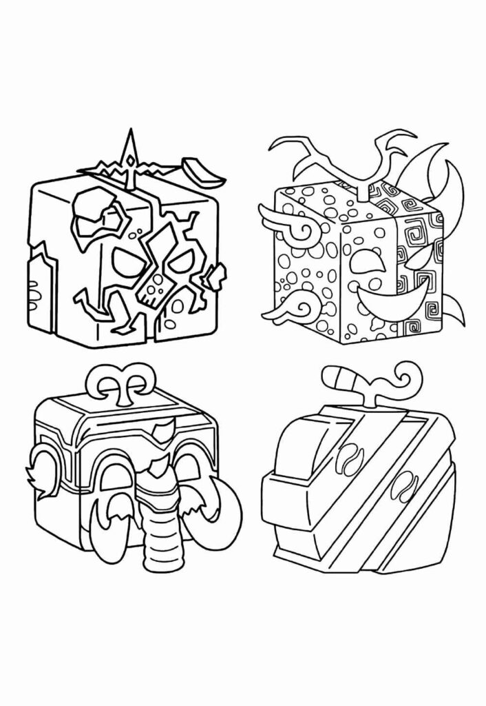 Desenhos do Blox Fruits para Imprimir e Colorir