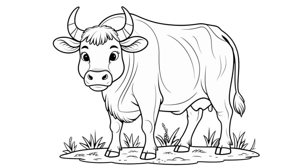 Desenhos de Boi para Imprimir e Colorir
