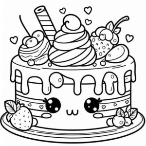 Desenho de Bolo Desenho Colorir Imprimir 03