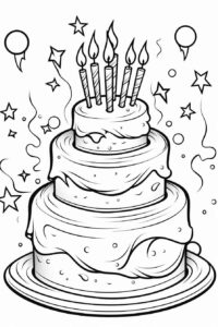 Desenho de Bolo Desenho Colorir Imprimir 09