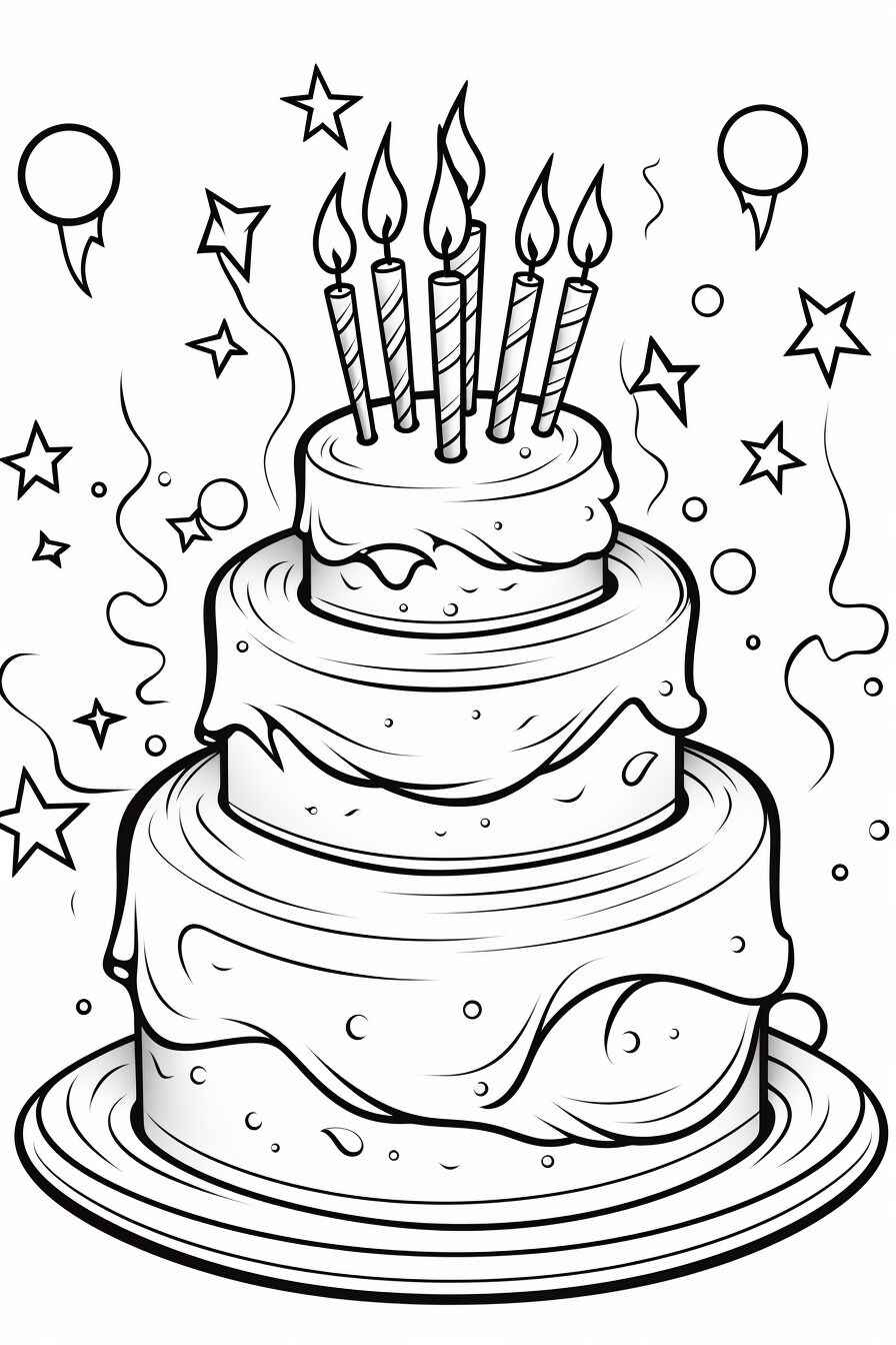 Desenho de Bolo Desenho Colorir Imprimir 09