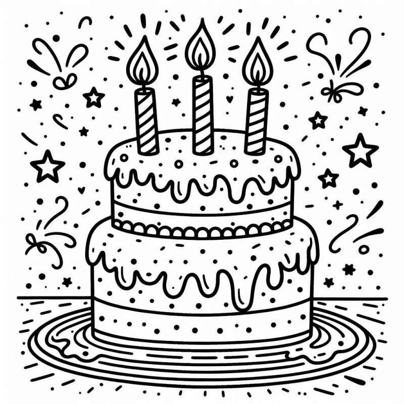 Desenho de Bolo Desenho Colorir Imprimir 19