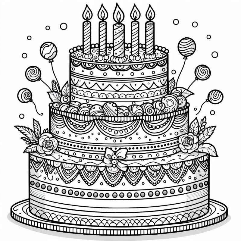 Desenho de Bolo Desenho Colorir Imprimir 21