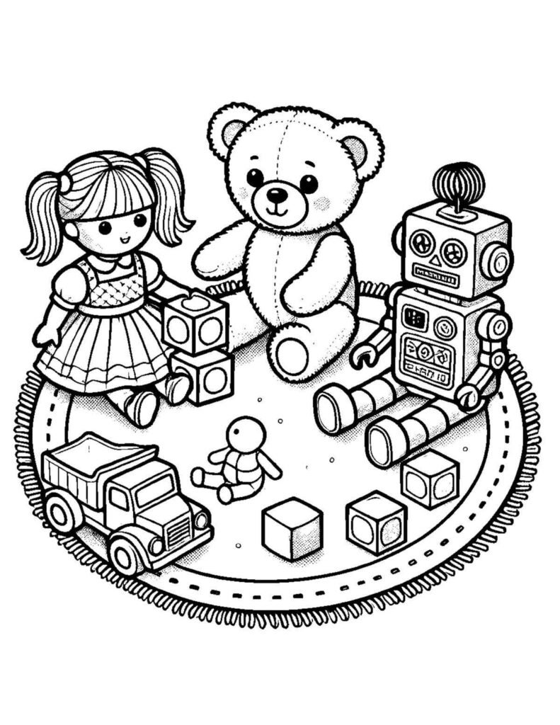Desenhos de Brinquedos para Imprimir e Colorir