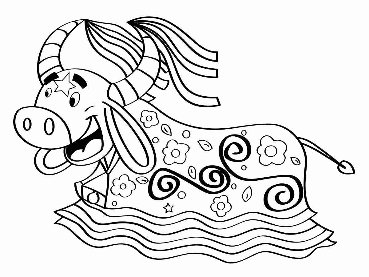 Desenho de Bumba Meu Boi Desenho Colorir Imprimir 01