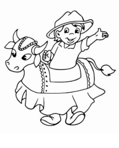 Desenho de Bumba Meu Boi Desenho Colorir Imprimir 07