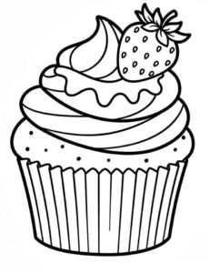 Desenho de Cupcake Desenho Colorir Imprimir 01
