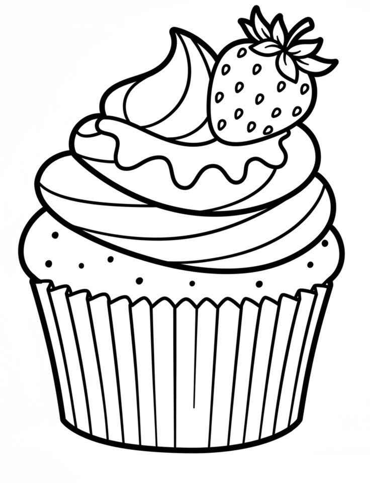 Desenho de Cupcake Desenho Colorir Imprimir 01