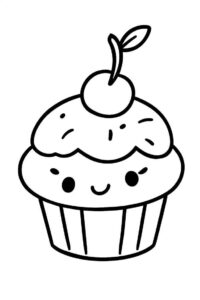 Desenho de Cupcake Desenho Colorir Imprimir 02
