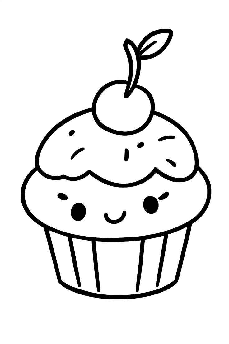 Desenho de Cupcake Desenho Colorir Imprimir 02