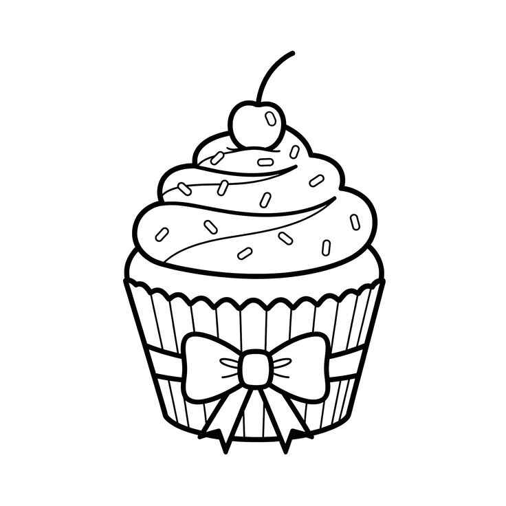 Desenho de Cupcake Desenho Colorir Imprimir 03