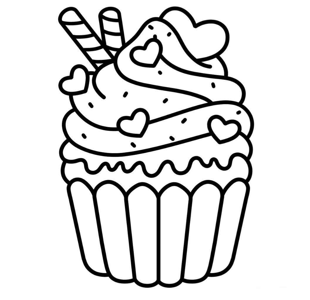 Desenho de Cupcake Desenho Colorir Imprimir 04