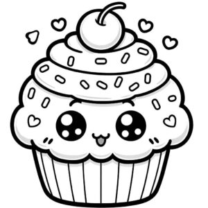 Desenho de Cupcake Desenho Colorir Imprimir 07