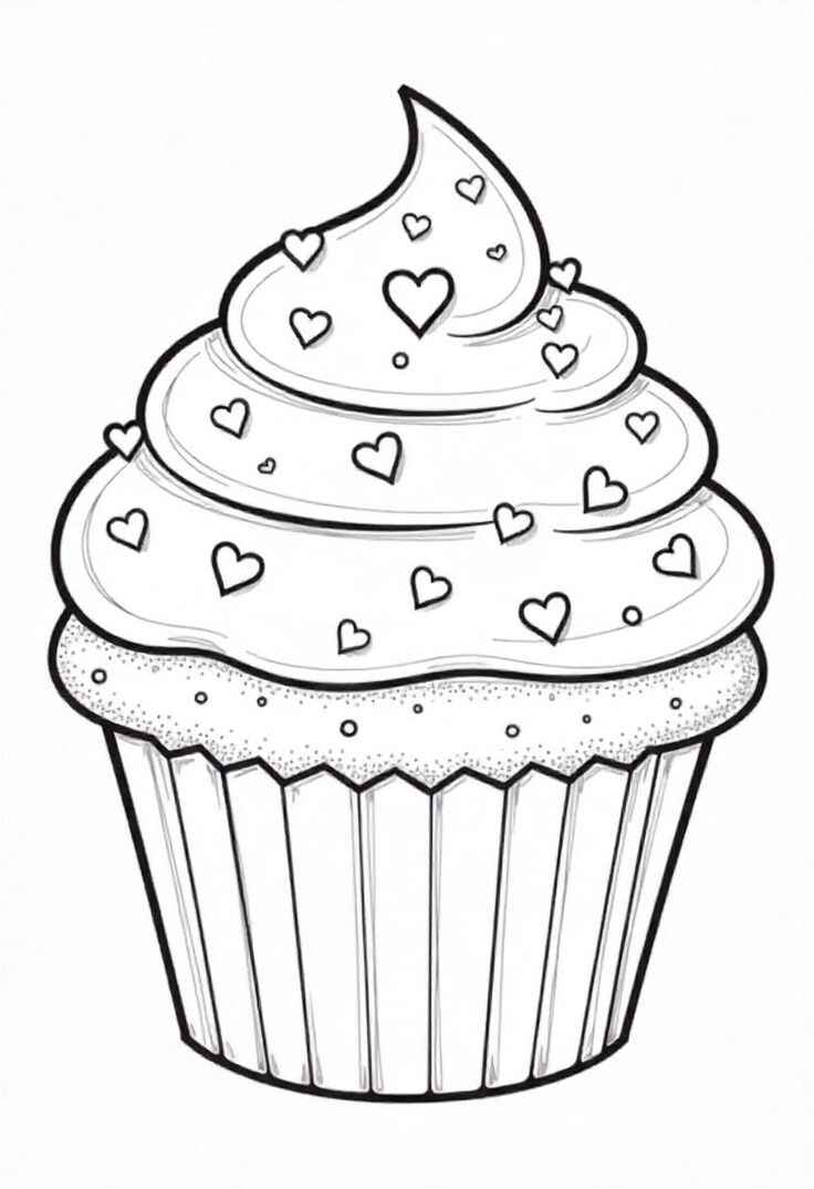 Desenho de Cupcake Desenho Colorir Imprimir 09