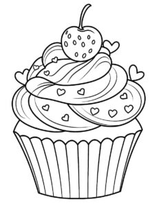 Desenho de Cupcake Desenho Colorir Imprimir 10