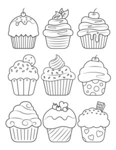 Desenho de Cupcake Desenho Colorir Imprimir 12