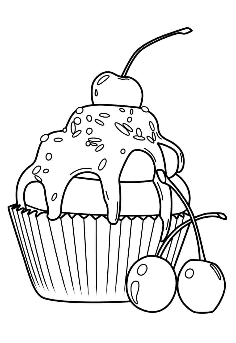 Desenho de Cupcake Desenho Colorir Imprimir 23