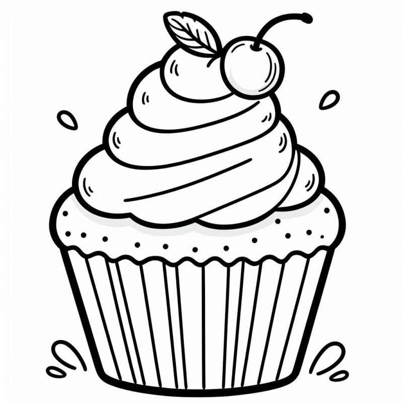 Desenho de Cupcake Desenho Colorir Imprimir 24