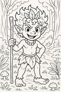 Desenho de Curupira Desenho Colorir Imprimir 01