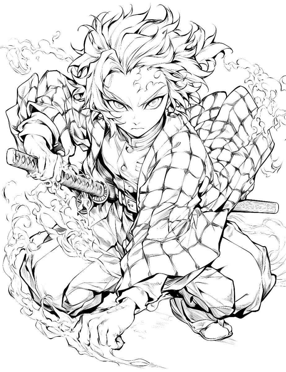 Desenho de Demon Slayer Desenho Colorir Imprimir 09