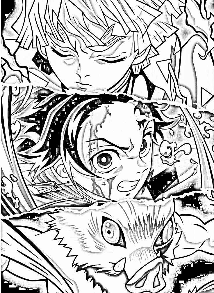 Desenho de Demon Slayer Desenho Colorir Imprimir 11