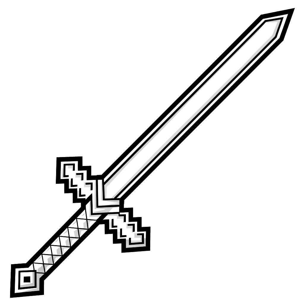Desenho de Espada Minecraft Desenho Colorir Imprimir 02