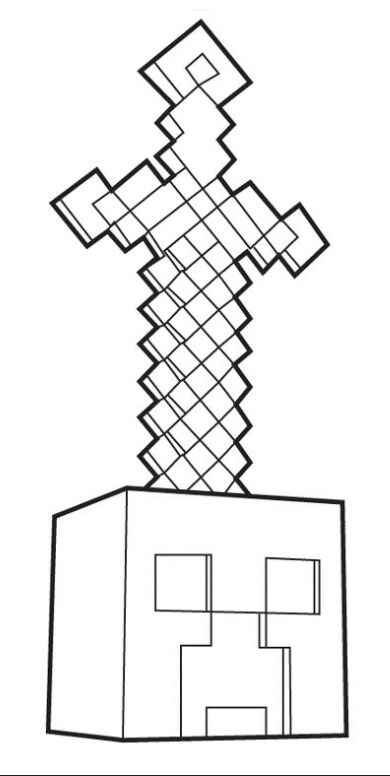 Desenho de Espada Minecraft Desenho Colorir Imprimir 03
