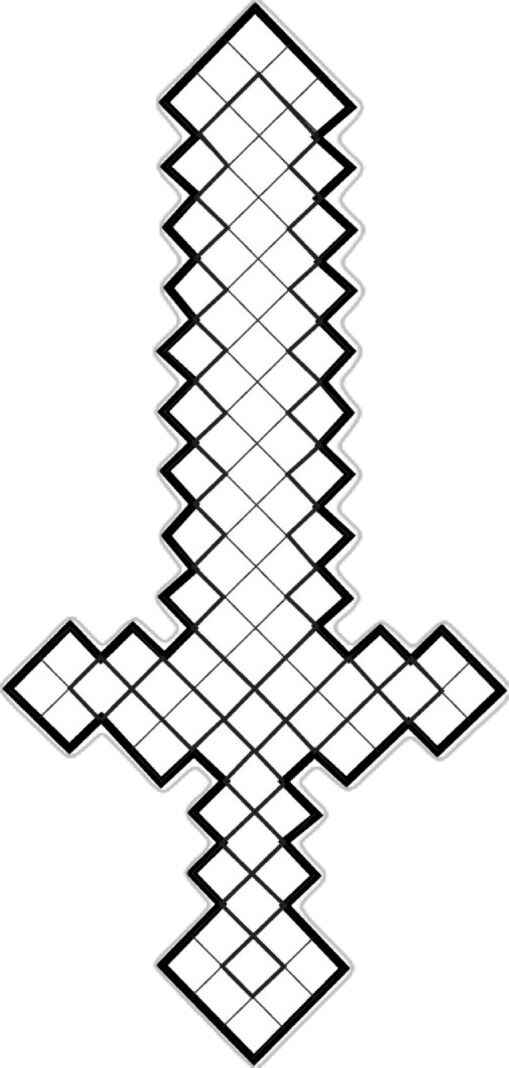 Desenho de Espada Minecraft Desenho Colorir Imprimir 08