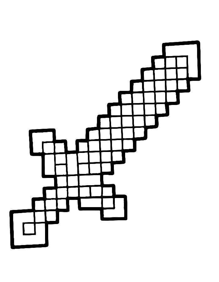 Desenho de Espada Minecraft Desenho Colorir Imprimir 09