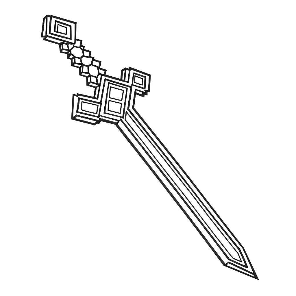 Desenho de Espada Minecraft Desenho Colorir Imprimir 10